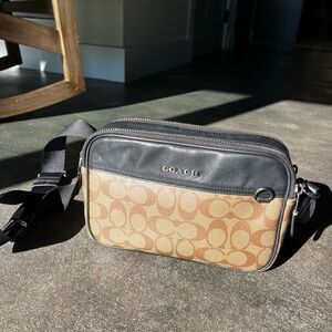 Coach Black and Tan Men's Belt Bag